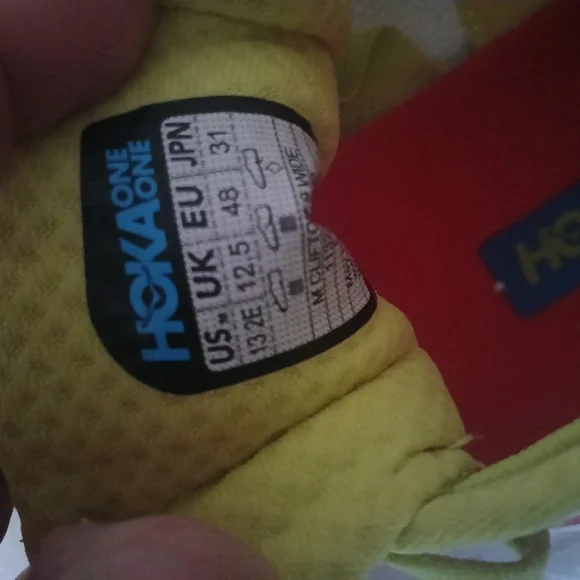 Hoka White and Yellow Running Shoes - Picture 9 of 9